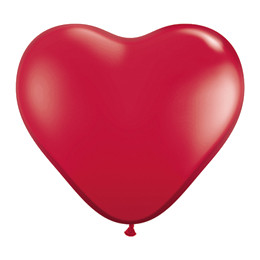 Piros szív lufi (40 cm, latex)